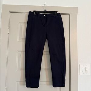 Talbots Navy Polka Dot Lined Crop Pants
